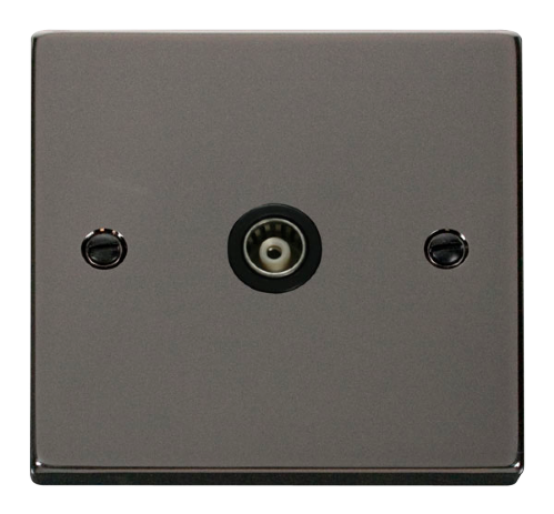 Scolmore VPBN158BK - Single Isolated Coaxial Socket Outlet - Black Deco Scolmore - Sparks Warehouse