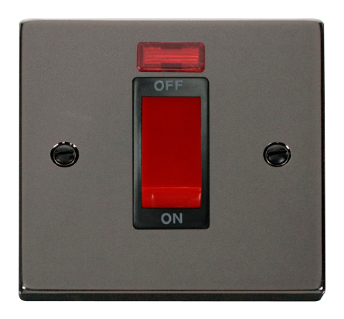 Scolmore VPBN201BK - 1 Gang 45A DP Switch With Neon - Black Deco Scolmore - Sparks Warehouse