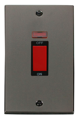 Scolmore VPBN203BK - 2 Gang 45A DP Switch With Neon - Black Deco Scolmore - Sparks Warehouse