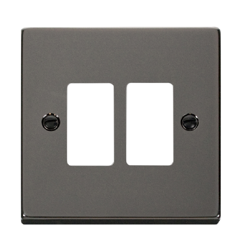 Scolmore VPBN20402 - 2 Gang GridPro® Frontplate - Black Nickel GridPro Scolmore - Sparks Warehouse