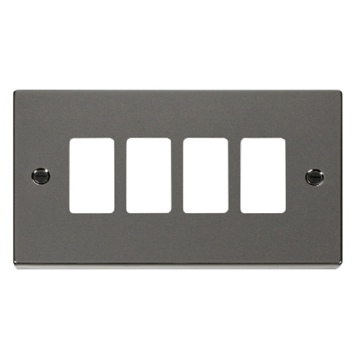 Scolmore VPBN20404 - 4 Gang GridPro® Frontplate - Black Nickel GridPro Scolmore - Sparks Warehouse