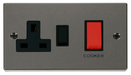 Scolmore VPBN204BK - 45A DP Switch + 13A Switched Socket - Black Deco Scolmore - Sparks Warehouse