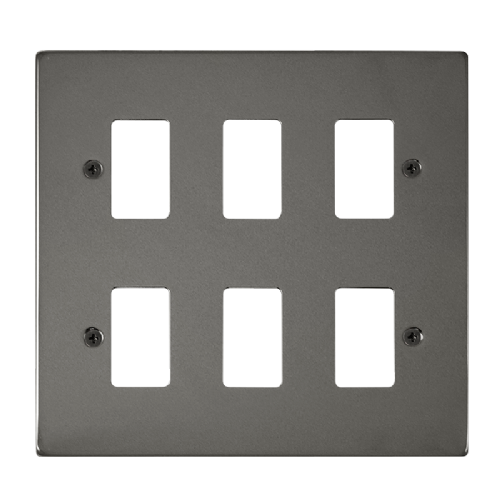 Scolmore VPBN20506 - 6 Gang GridPro® Frontplate - Black Nickel GridPro Scolmore - Sparks Warehouse