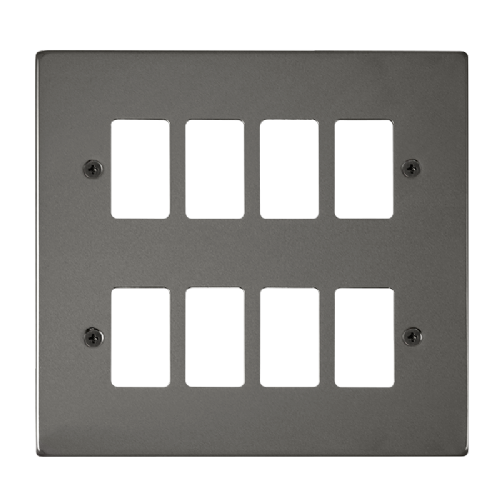 Scolmore VPBN20508 - 8 Gang GridPro® Frontplate - Black Nickel GridPro Scolmore - Sparks Warehouse