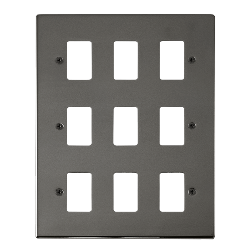 Scolmore VPBN20509 - 9 Gang GridPro® Frontplate - Black Nickel GridPro Scolmore - Sparks Warehouse
