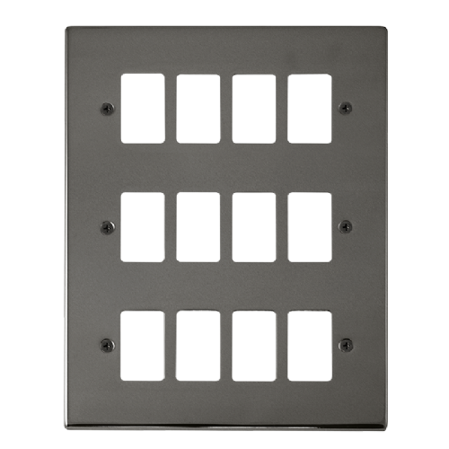 Scolmore VPBN20512 - 12 Gang GridPro® Frontplate - Black Nickel GridPro Scolmore - Sparks Warehouse