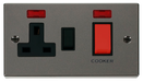 Scolmore VPBN205BK - 45A DP Switch + 13A Switched Socket + Neons (2) - Black Deco Scolmore - Sparks Warehouse