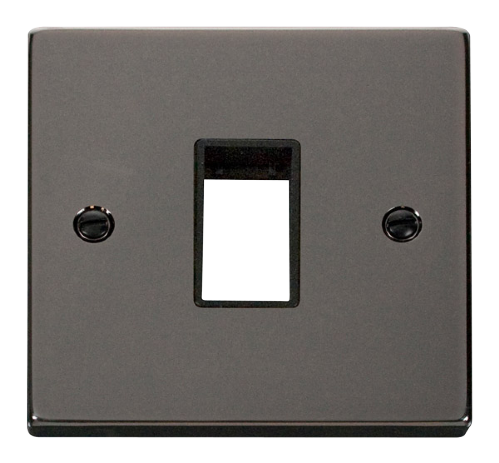 Scolmore VPBN401BK - 1 Gang Plate Single Aperture - Black Deco Scolmore - Sparks Warehouse