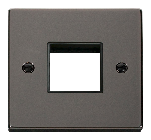 Scolmore VPBN402BK - 1 Gang Plate Twin Aperture - Black Deco Scolmore - Sparks Warehouse