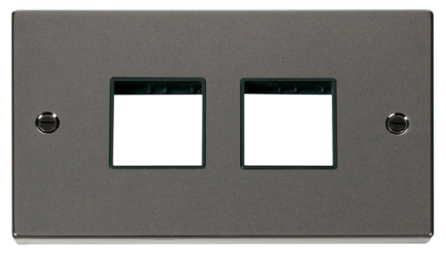 Scolmore VPBN404BK - 2 Gang Plate (2 x 2) Aperture - Black Deco Scolmore - Sparks Warehouse