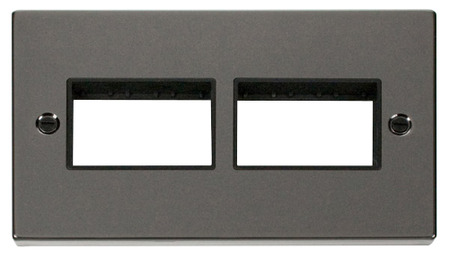 Scolmore VPBN406BK - 2 Gang Plate (3 x 3) Aperture - Black Deco Scolmore - Sparks Warehouse