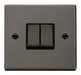 Scolmore VPBN412BK - 2 Gang 2 Way ‘Ingot’ 10AX Switch - Black Deco Scolmore - Sparks Warehouse