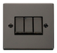 Scolmore VPBN413BK - 3 Gang 2 Way ‘Ingot’ 10AX Switch - Black Deco Scolmore - Sparks Warehouse
