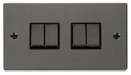 Scolmore VPBN414BK - 4 Gang 2 Way ‘Ingot’ 10AX Switch - Black Deco Scolmore - Sparks Warehouse