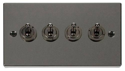 Scolmore VPBN424 - 4 Gang 2 Way 10AX Toggle Switch Deco Scolmore - Sparks Warehouse