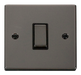 Scolmore VPBN425BK - 1 Gang Intermediate ‘Ingot’ 10AX Switch - Black Deco Scolmore - Sparks Warehouse