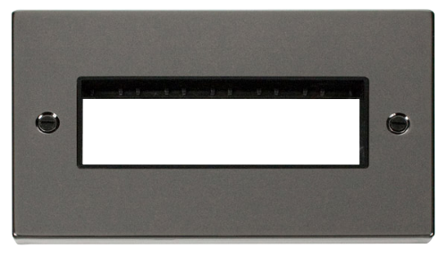 Scolmore VPBN426BK - 2 Gang Plate 6 In-Line Aperture - Black Deco Scolmore - Sparks Warehouse