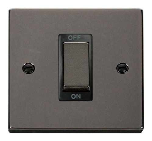 Scolmore VPBN500BK - Ingot 1 Gang 45A DP Switch - Black Deco Scolmore - Sparks Warehouse