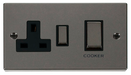 Scolmore VPBN504BK - Ingot 45A DP Switch + 13A Switched Socket - Black Deco Scolmore - Sparks Warehouse