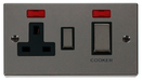 Scolmore VPBN505BK - Ingot 45A DP Switch + 13A Switched Socket + Neons (2) - Black Deco Scolmore - Sparks Warehouse