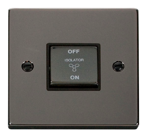 Scolmore VPBN520BK - 10A 1 Gang ‘Ingot’ 3 Pole Fan Isolation Switch - Black Deco Scolmore - Sparks Warehouse