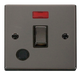 Scolmore VPBN523BK - 20A 1 Gang DP ‘Ingot’ Switch With Flex Outlet And Neon - Black Deco Scolmore - Sparks Warehouse