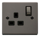 Scolmore VPBN535BK - 1 Gang 13A DP ‘Ingot’ Switched Socket Outlet - Black Deco Scolmore - Sparks Warehouse