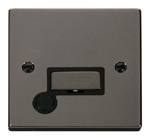 Scolmore VPBN550BK - 13A Fused ‘Ingot’ Connection Unit With Flex Outlet - Black Deco Scolmore - Sparks Warehouse
