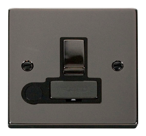 Scolmore VPBN551BK - 13A Fused ‘Ingot’ Switched Connection Unit With Flex Outlet - Black Deco Scolmore - Sparks Warehouse