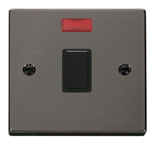 Scolmore VPBN623BK - 20A 1 Gang DP Switch + Neon - Black Deco Scolmore - Sparks Warehouse
