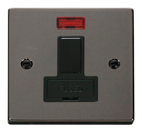 Scolmore VPBN652BK - 13A Fused Switched Connection Unit With Neon - Black Deco Scolmore - Sparks Warehouse