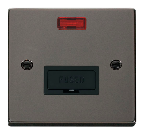 Scolmore VPBN653BK - 13A Fused Connection Unit With Neon - Black Deco Scolmore - Sparks Warehouse
