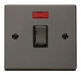 Scolmore VPBN723BK - 20A 1 Gang DP ‘Ingot’ Switch + Neon - Black Deco Scolmore - Sparks Warehouse