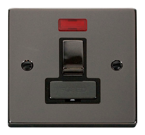 Scolmore VPBN752BK - 13A Fused ‘Ingot’ Switched Connection Unit With Neon - Black Deco Scolmore - Sparks Warehouse