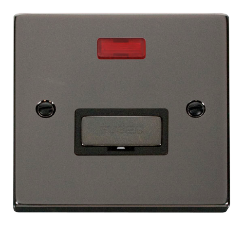 Scolmore VPBN753BK - 13A Fused ‘Ingot’ Connection Unit With Neon - Black Deco Scolmore - Sparks Warehouse