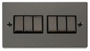 Scolmore VPBNBK-SMART6 - 2G Plate 2 x 3 Apertures Supplied With 6 x 10AX 2 Way Ingot Retractive Switch Modules - Black - DISCONTINUED Deco Scolmore - Sparks Warehouse