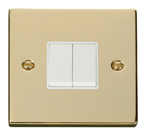 Scolmore VPBR012WH - 2 Gang 2 Way 10AX Switch - White Deco Scolmore - Sparks Warehouse