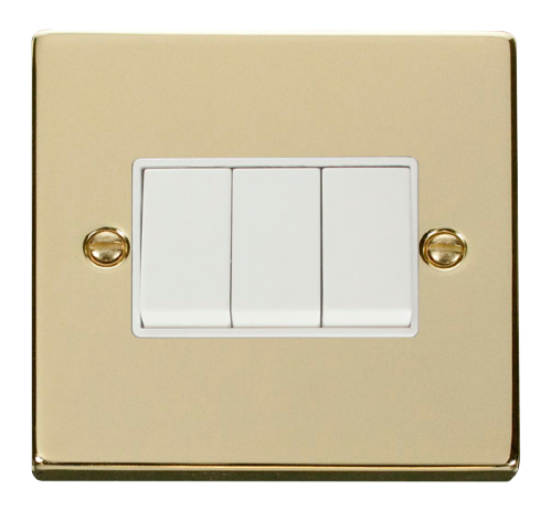 Scolmore VPBR013WH - 3 Gang 2 Way 10AX Switch - White Deco Scolmore - Sparks Warehouse