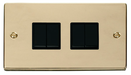 Scolmore VPBR019BK - 4 Gang 2 Way 10AX Switch - Black Deco Scolmore - Sparks Warehouse