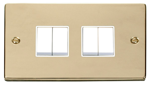 Scolmore VPBR019WH - 4 Gang 2 Way 10AX Switch - White Deco Scolmore - Sparks Warehouse