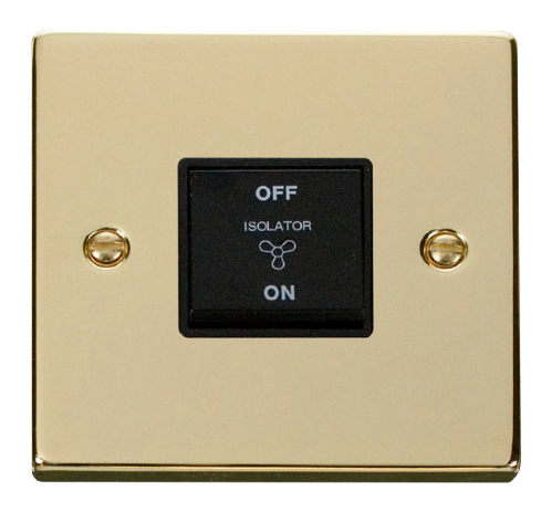 Scolmore VPBR020BK - 10A 1 Gang 3 Pole Fan Isolation Switch - Black Deco Scolmore - Sparks Warehouse