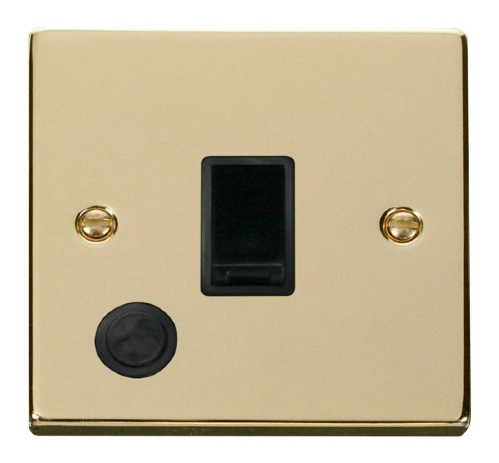 Scolmore VPBR022BK - 20A 1 Gang DP Switch With Flex Outlet - Black Deco Scolmore - Sparks Warehouse