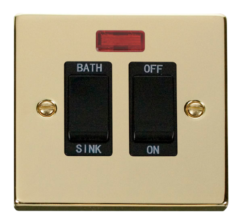 Scolmore VPBR024BK - 20A DP Sink/Bath Switch - Black Deco Scolmore - Sparks Warehouse