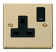 Scolmore VPBR035BK - 1 Gang 13A DP Switched Socket Outlet - Black Deco Scolmore - Sparks Warehouse