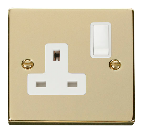 Scolmore VPBR035WH - 1 Gang 13A DP Switched Socket Outlet - White Deco Scolmore - Sparks Warehouse