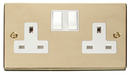 Scolmore VPBR036WH - 2 Gang 13A DP Switched Socket Outlet - White Deco Scolmore - Sparks Warehouse