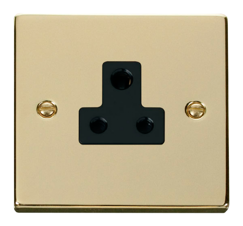 Scolmore VPBR038BK - 5A Round Pin Socket Outlet - Black Deco Scolmore - Sparks Warehouse
