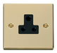 Scolmore VPBR038BK - 5A Round Pin Socket Outlet - Black Deco Scolmore - Sparks Warehouse