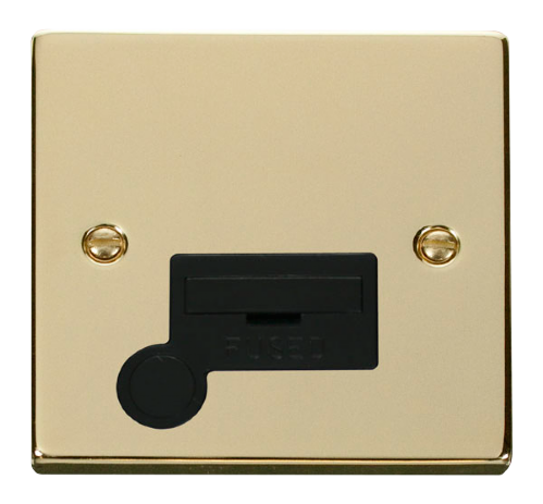 Scolmore VPBR050BK - 13A Fused Connection Unit With Flex Outlet - Black Deco Scolmore - Sparks Warehouse