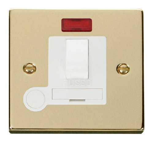 Scolmore VPBR052WH - 13A Fused Switched Connection Unit With Flex Outlet + Neon - White Deco Scolmore - Sparks Warehouse